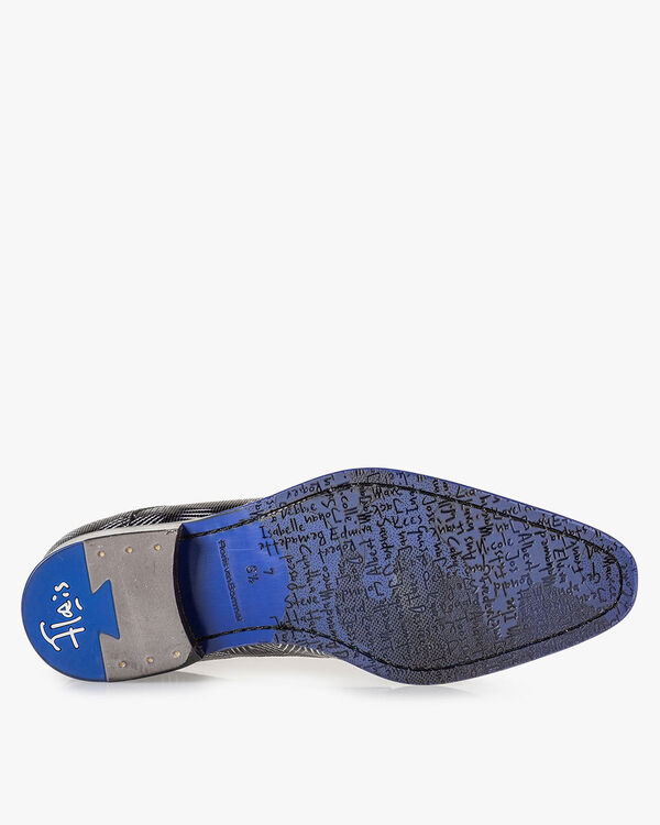 Schn&uuml;rschuh Lackleder schwarz-wei&szlig;