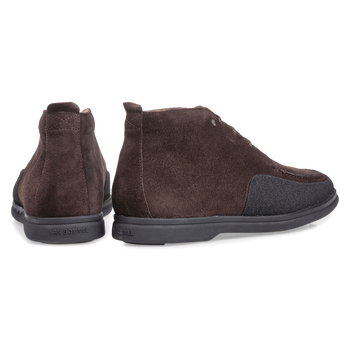 Halbhoher Wildleder Schn&uuml;rstiefel