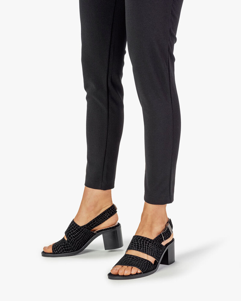 Sandale Wildleder-Print schwarz