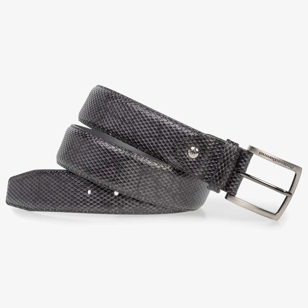 Dark grey leather belt