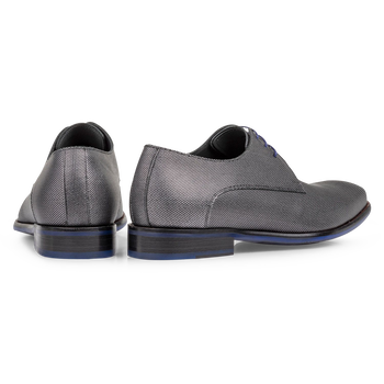 Lace shoe metallic print grey