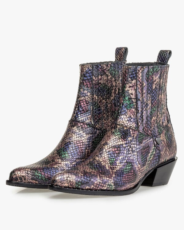 Chelsea boot metallic print pink