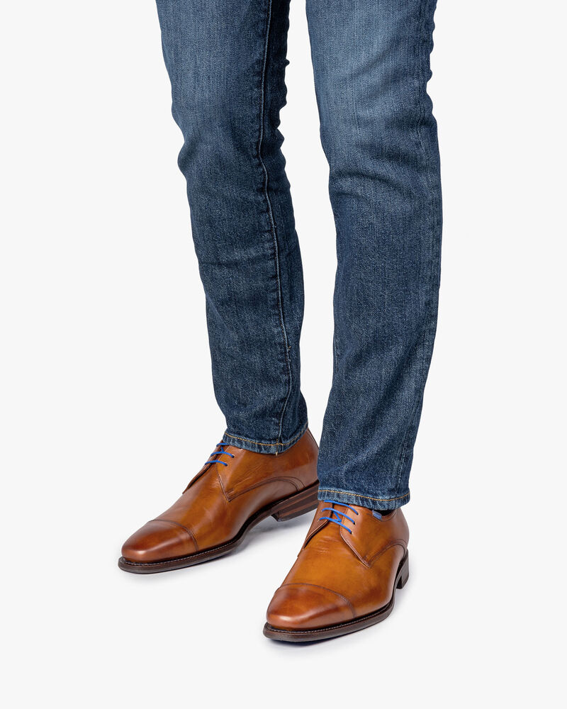 Schn&uuml;rschuh Kalbsleder cognac