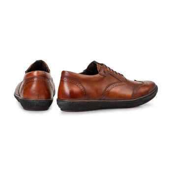 Sneaker calf leather dark cognac