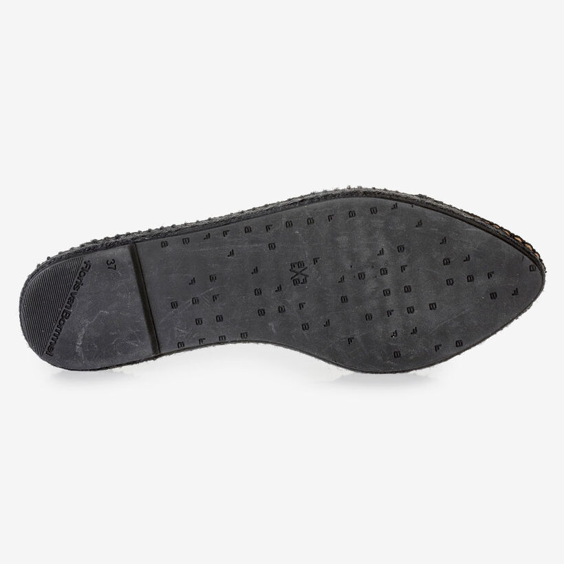 Black espadrilles metallic print