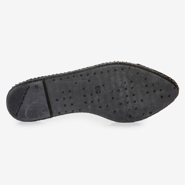 Black espadrilles metallic print