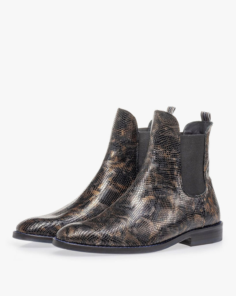 Chelsea Boot Krokoprint kupfer