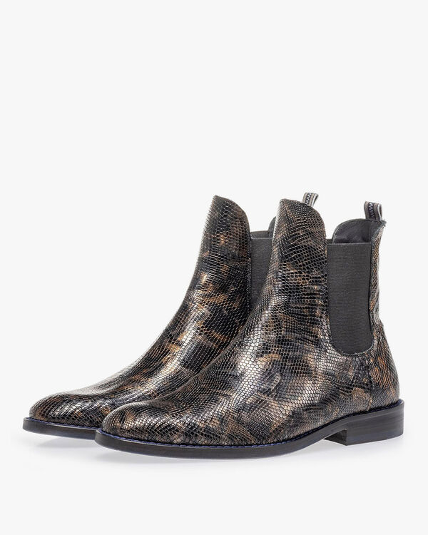 Chelsea Boot Krokoprint kupfer