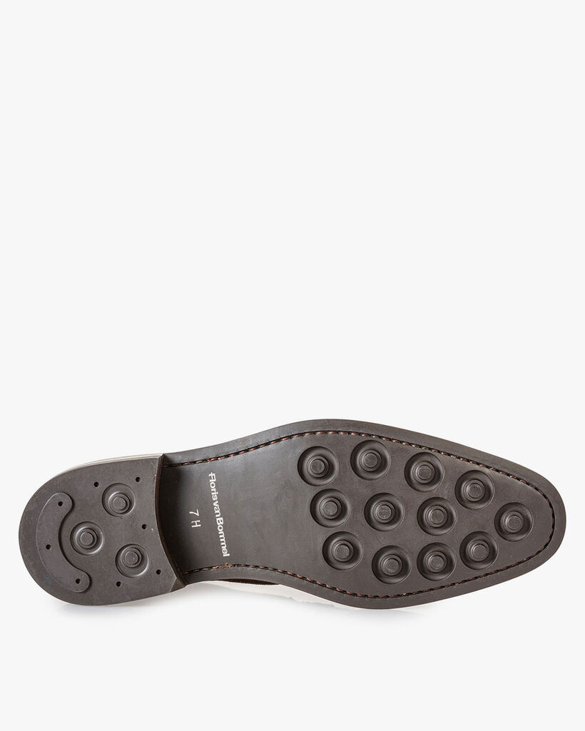 Lace boot brown suede leather