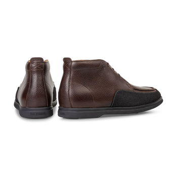 Schn&uuml;rstiefel Leder-Print braun