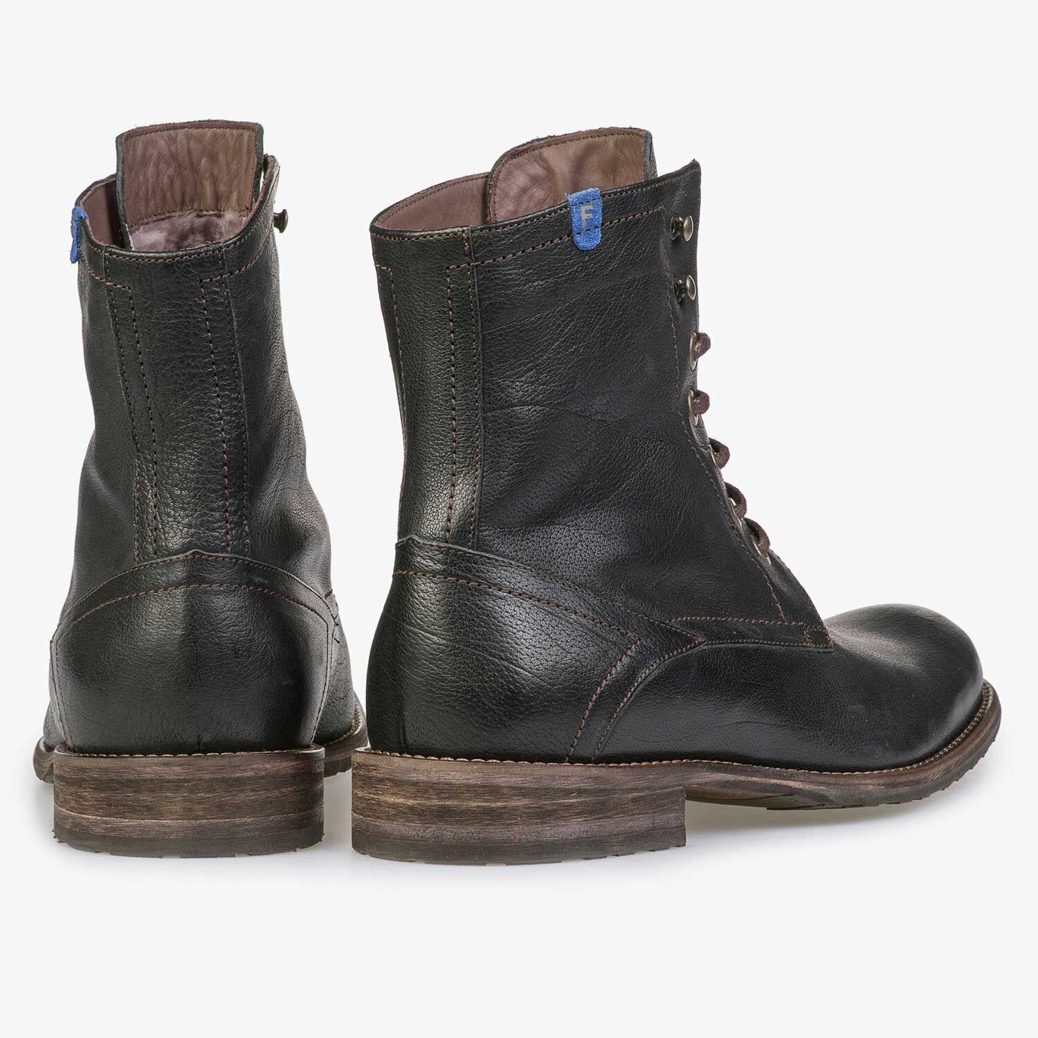 Gefutterter Leder Schnurstiefel schwarz 10751 12 Floris van Bommel