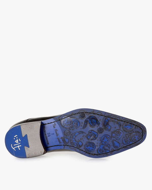 Schwarzer Leder-Schn&uuml;rschuh