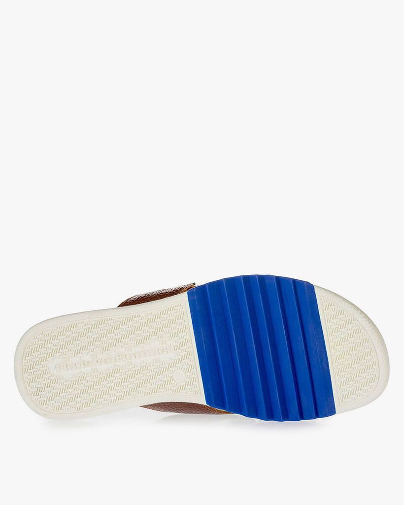 Calf leather cross strap slipper