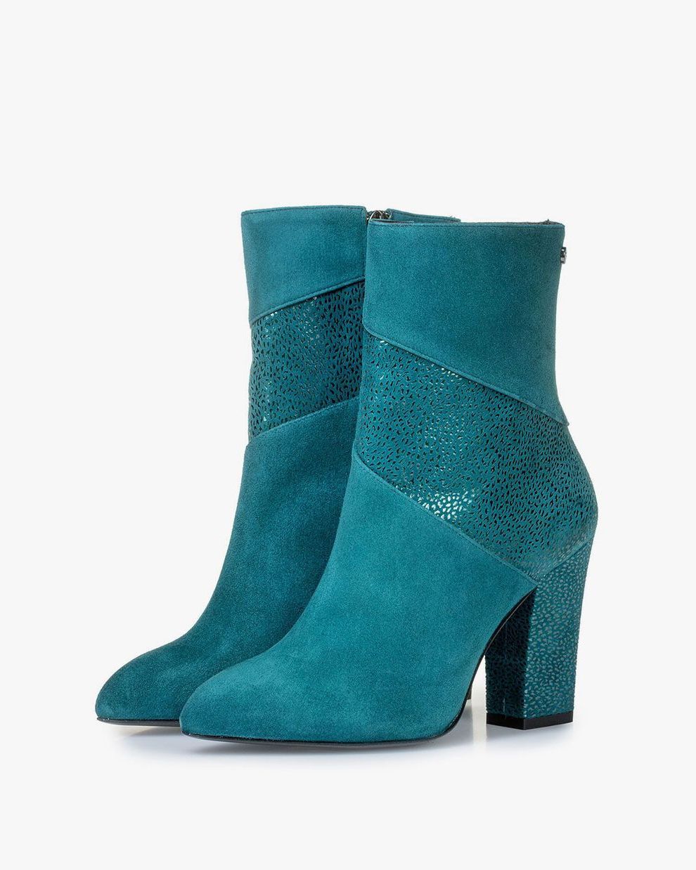 Blue suede ankle online boots