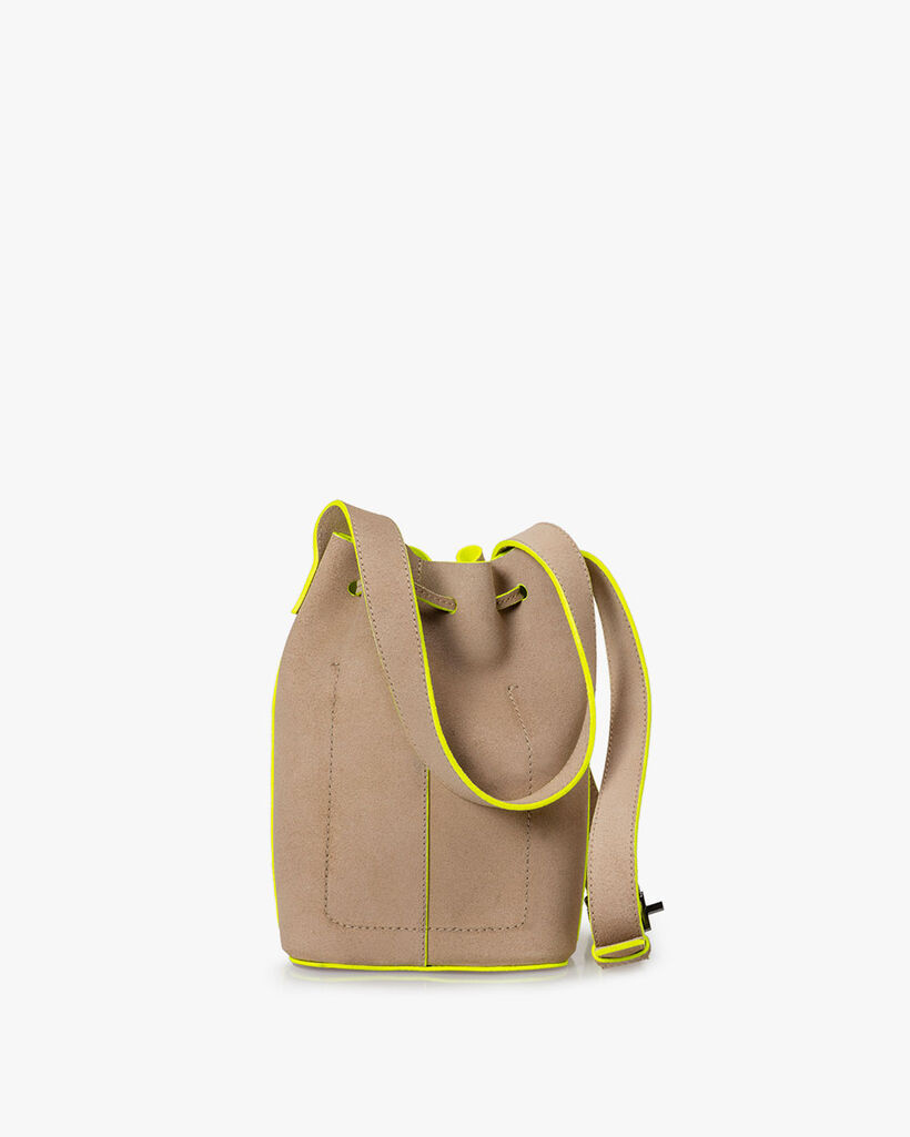 Beuteltasche Wildleder beige