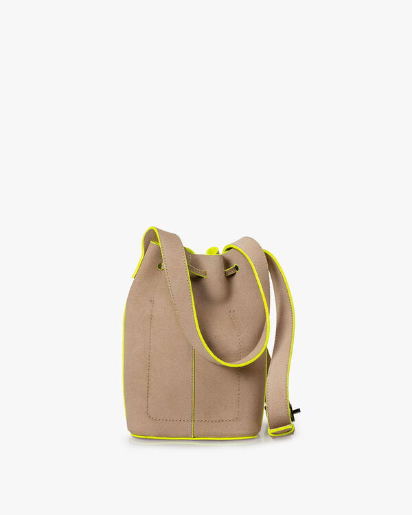 Beuteltasche Wildleder beige
