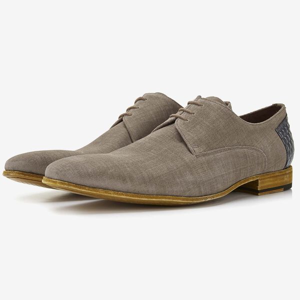Floris van Bommel men's lace-up shoe in taupe suede