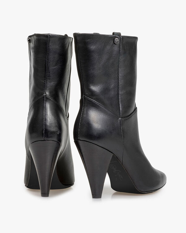 Black nappa leather high boots
