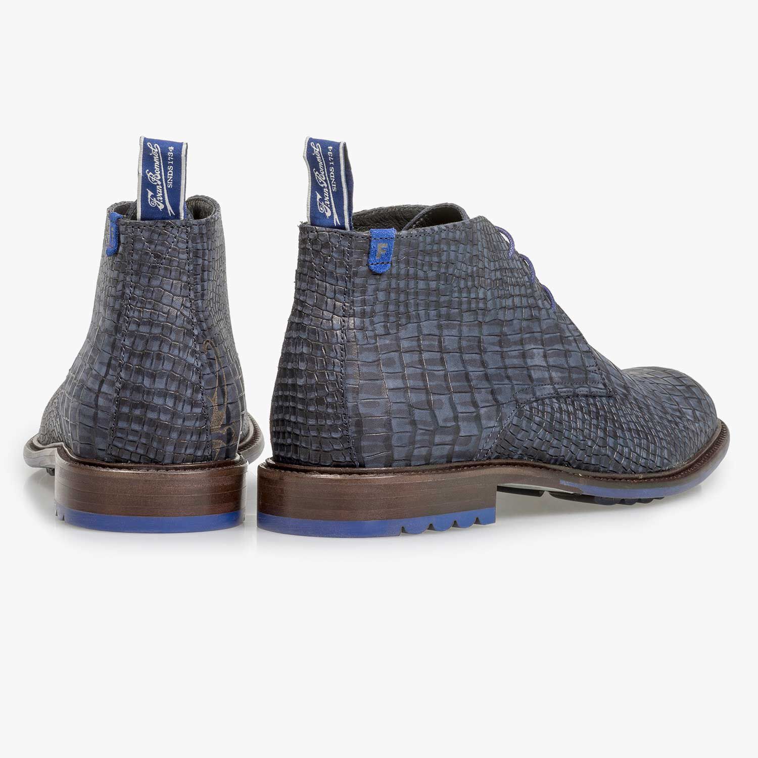 Blauer Nubukleder Schnurschuh 10203 22 Floris van Bommel Official