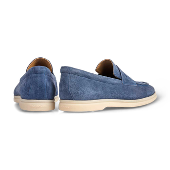 Blauer Wildleder-Loafer