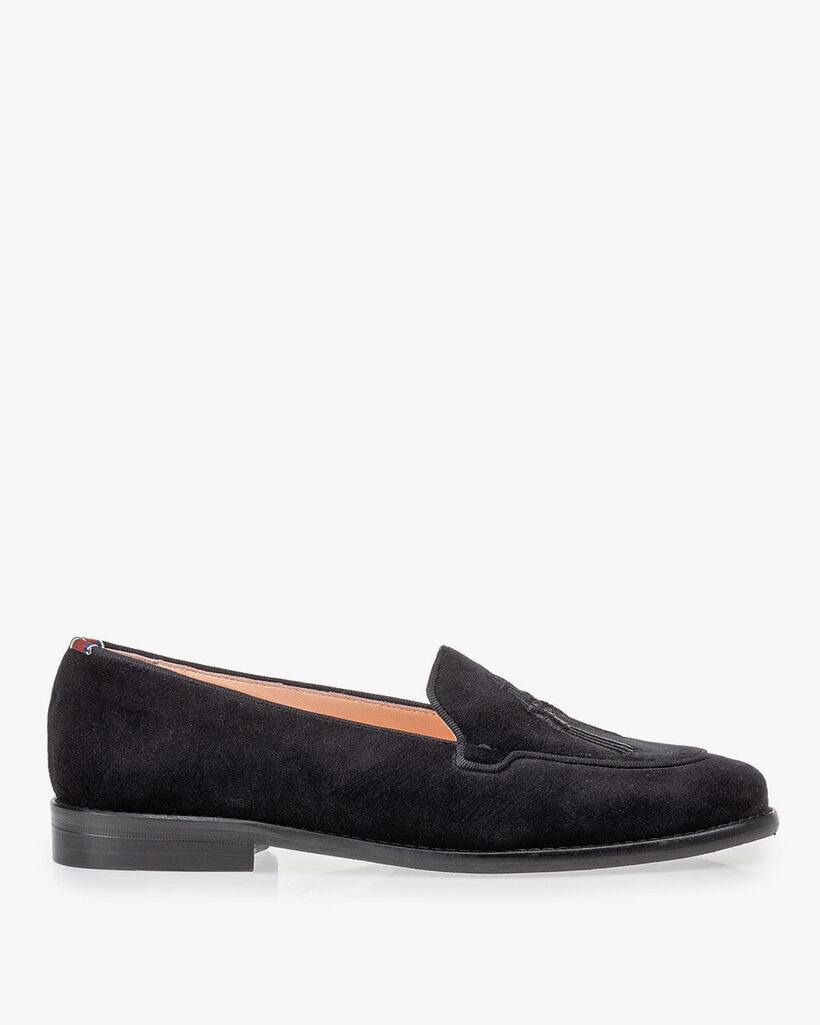 Loafer black textile