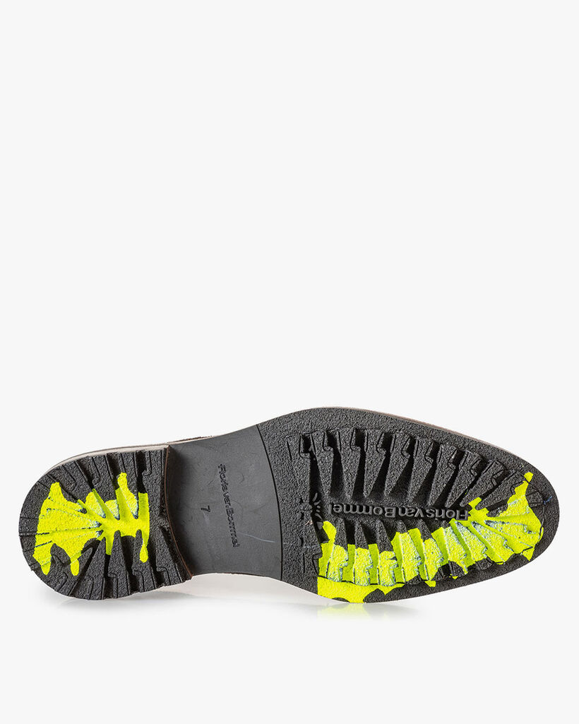 Lace boot reptile print dark grey