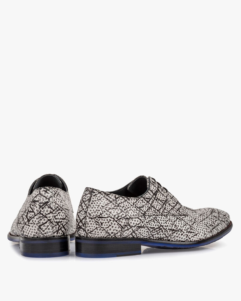 Schn&uuml;rschuh Lederschwarz-wei&szlig;