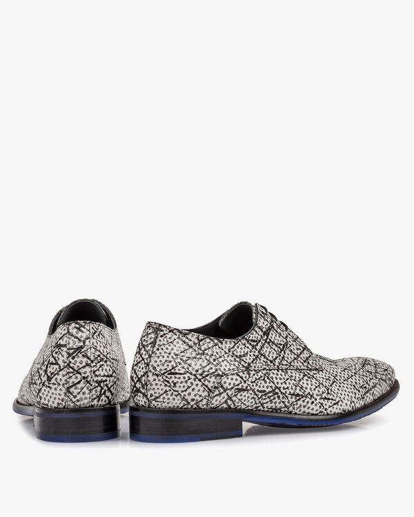 Schn&uuml;rschuh Lederschwarz-wei&szlig;