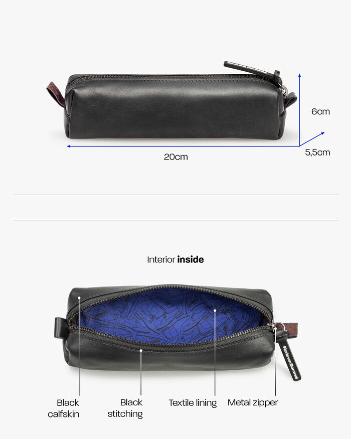 Stiftetui Leder schwarz