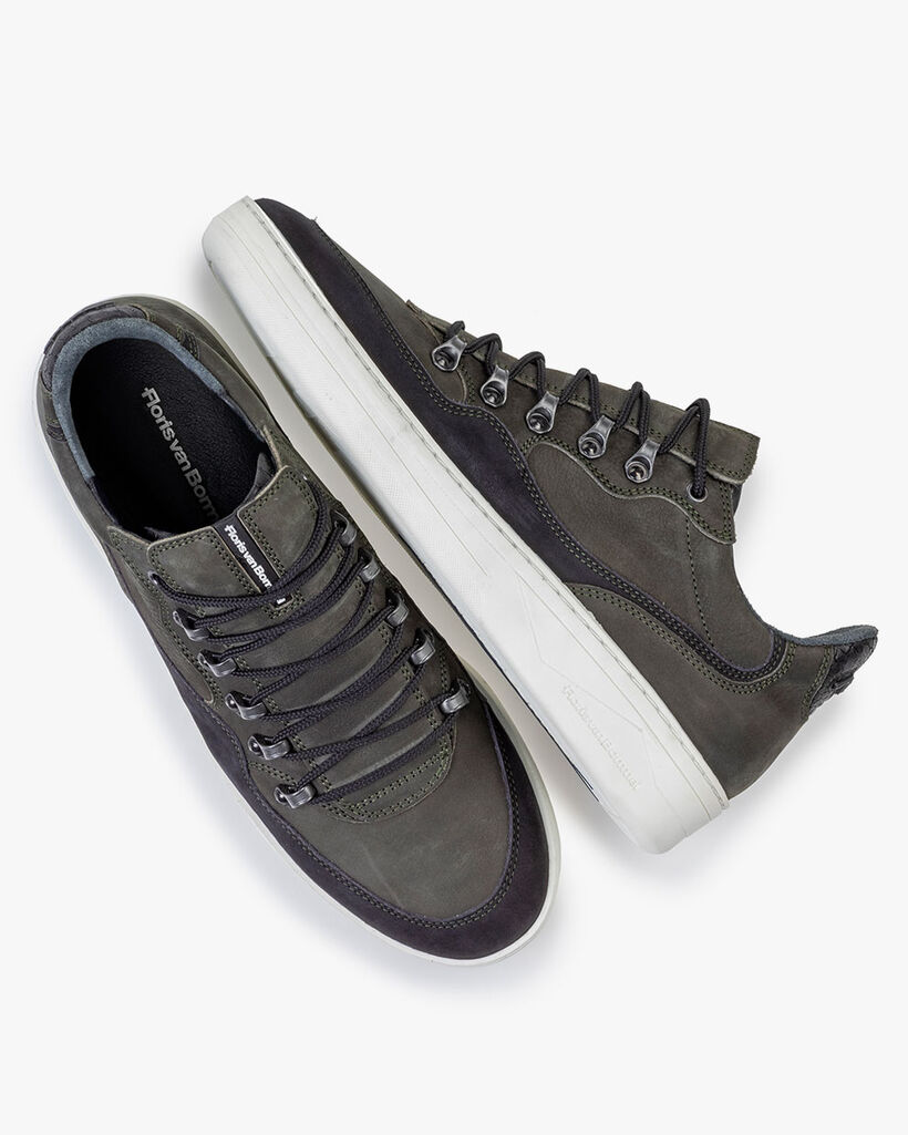 Sneaker Nubukleder dunkelgr&uuml;n