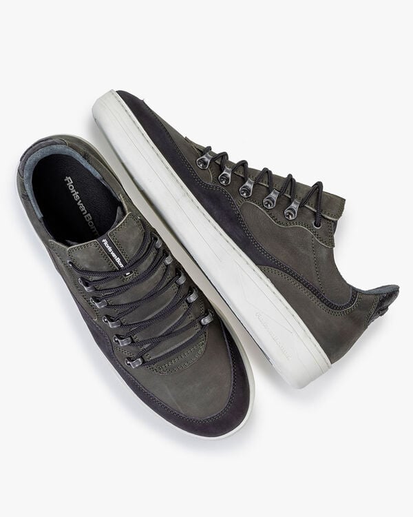 Sneaker Nubukleder dunkelgr&uuml;n