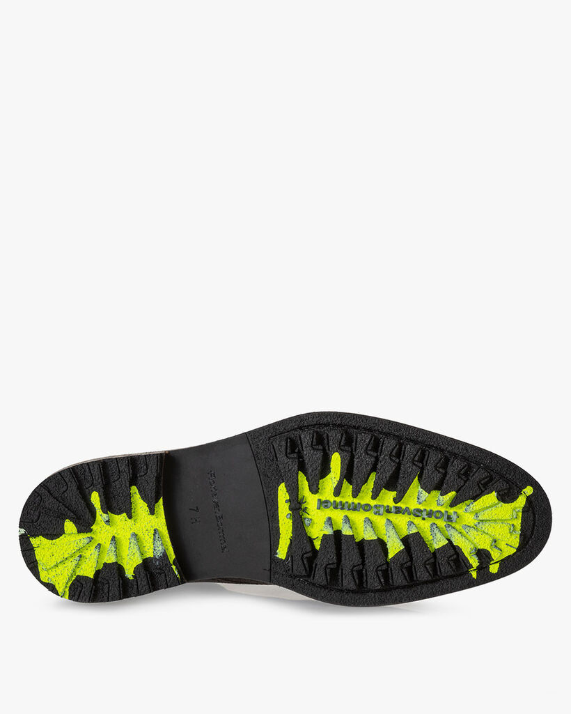 Schn&uuml;rstiefel Leder-Print dunkelgrau