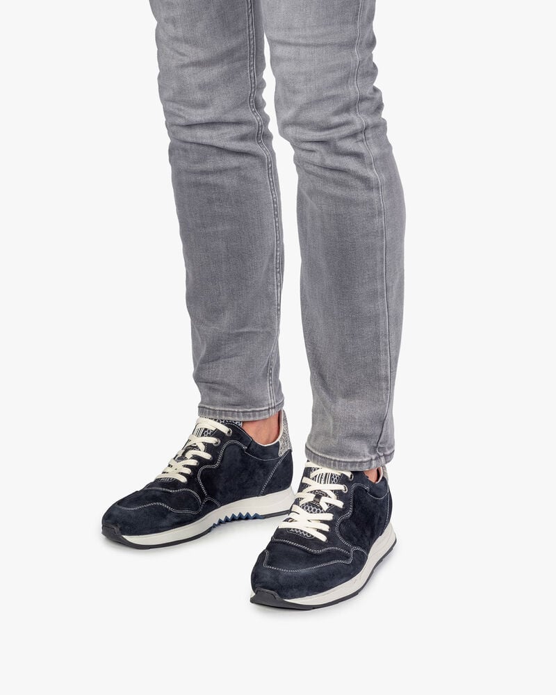 Blue suede leather sneaker