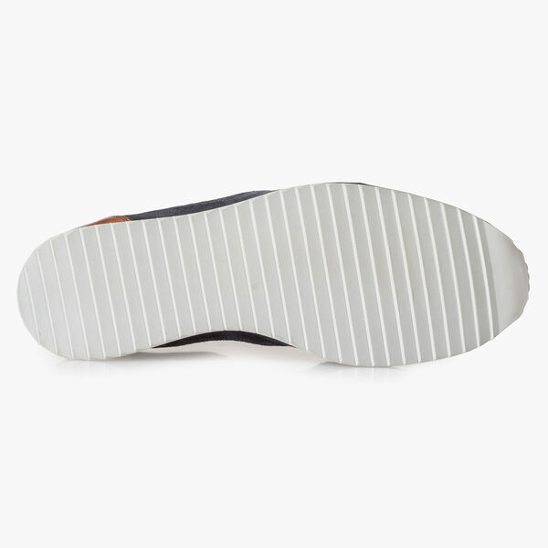 Dark blue suede leather lace shoe