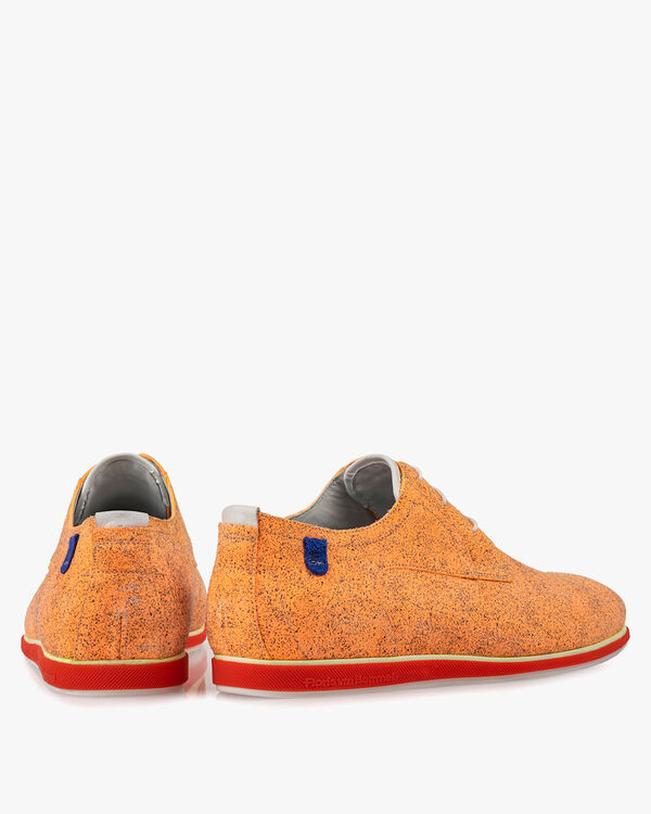 Schn&uuml;rschuh Wildleder orange