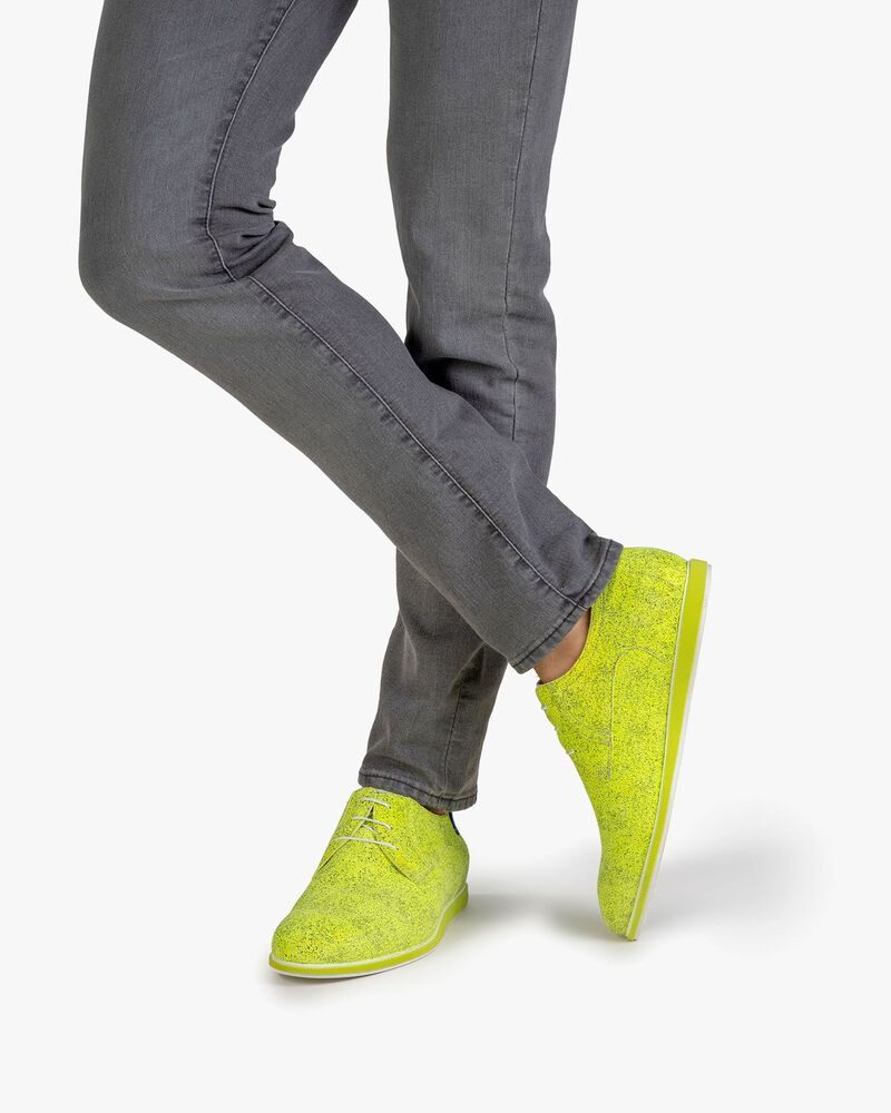 Schn&uuml;rschuh Wildleder gelb