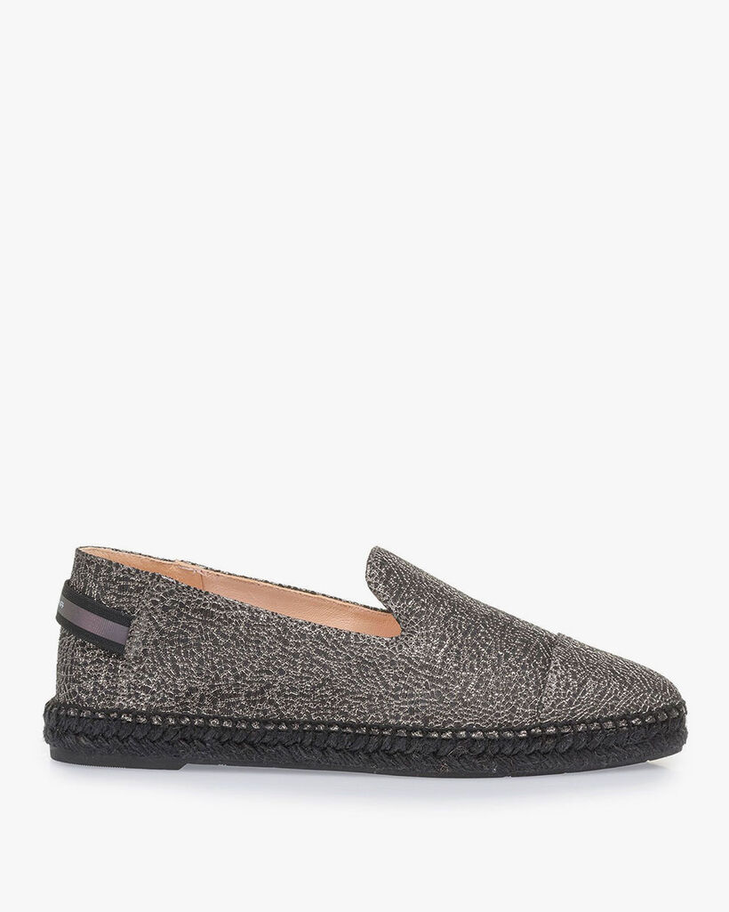 Black espadrilles metallic print
