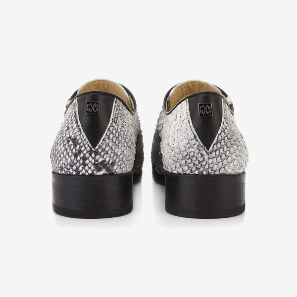 Floris van Bommel grey snake print women's lace-up shoe