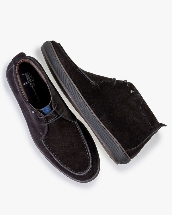 Schn&uuml;rstiefel Wildleder schwarz