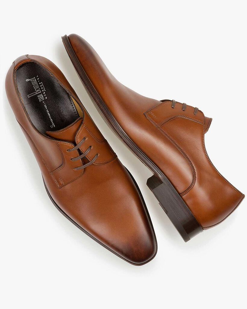 Schn&uuml;rschuh Kalbsleder cognac