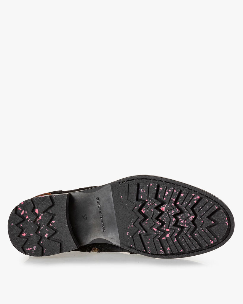 Schn&uuml;rstiefel Wildleder schwarz