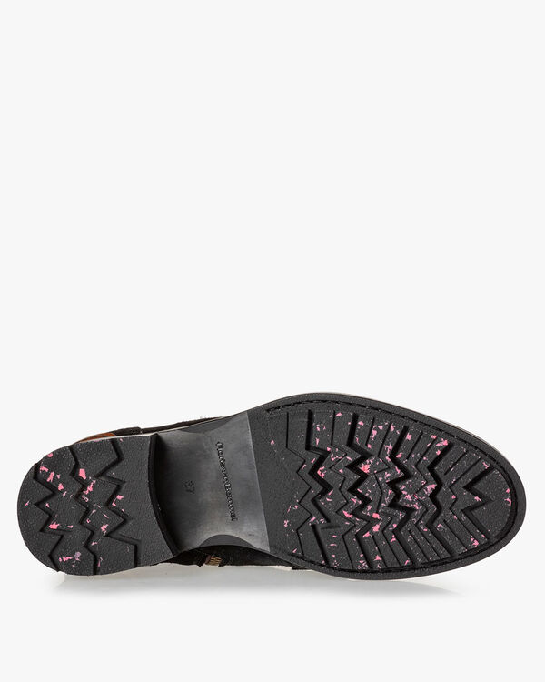 Schn&uuml;rstiefel Wildleder schwarz