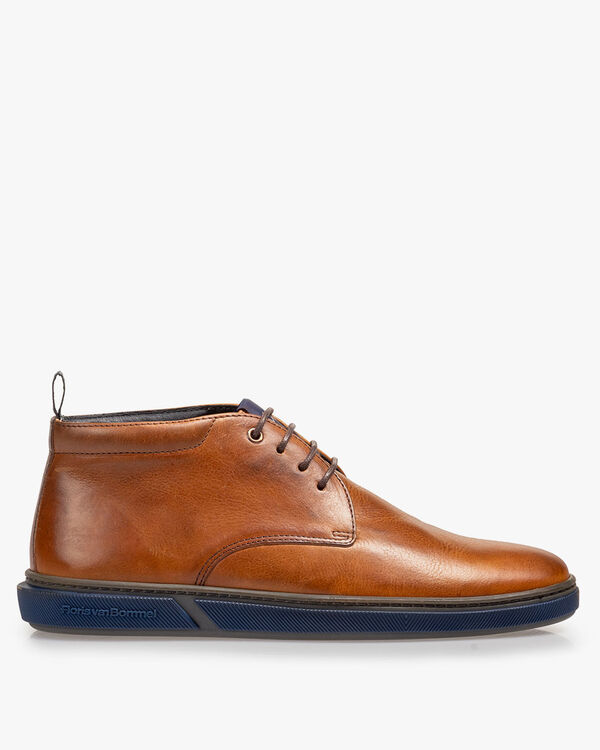 Schn&uuml;rstiefel Kalbsleder cognac