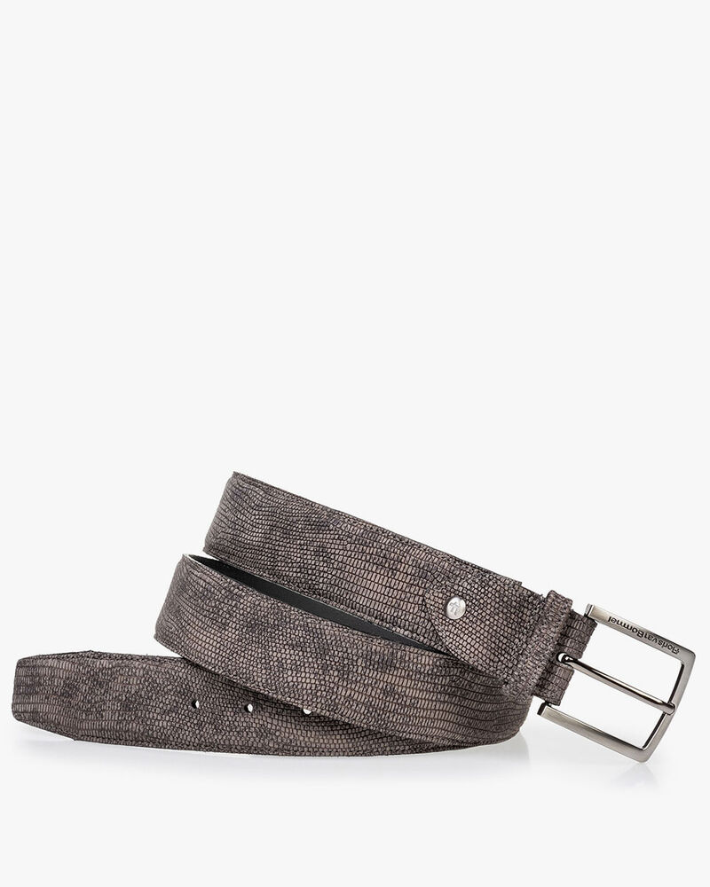 Belt reptile print grey