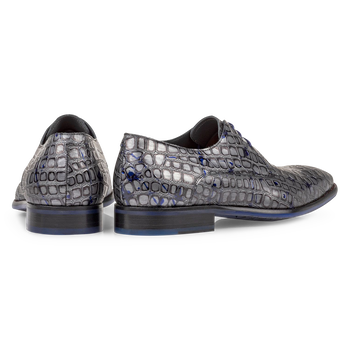 Schn&uuml;rschuh metallic grau