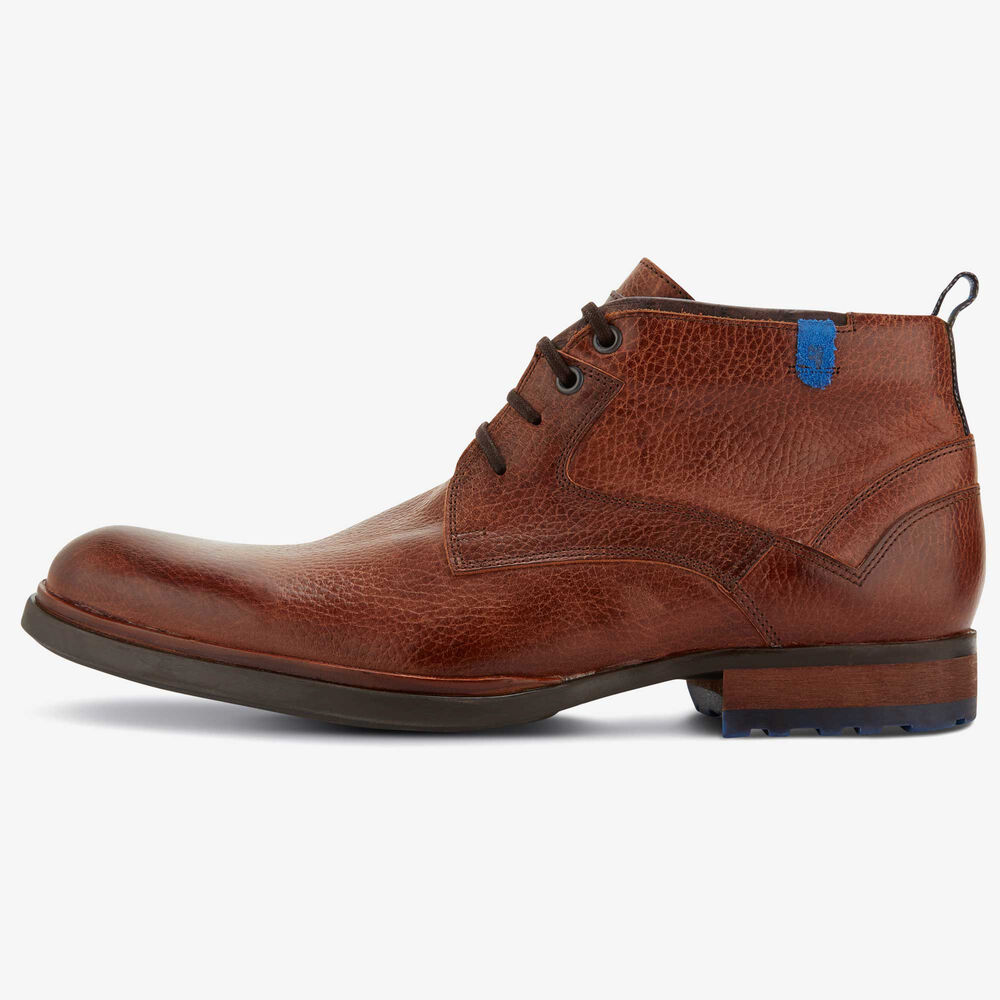 Floris van Bommel Cognacbraune Herren Schnürstiefel