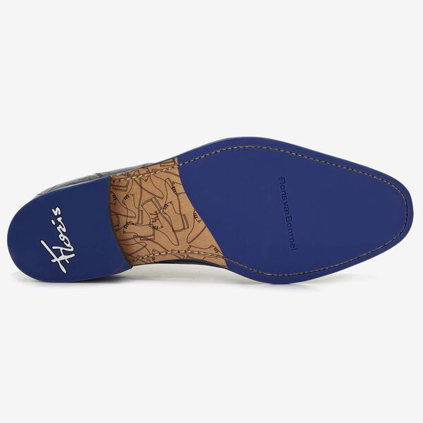 Floris van Bommel dark blue leather men's lace-up boot