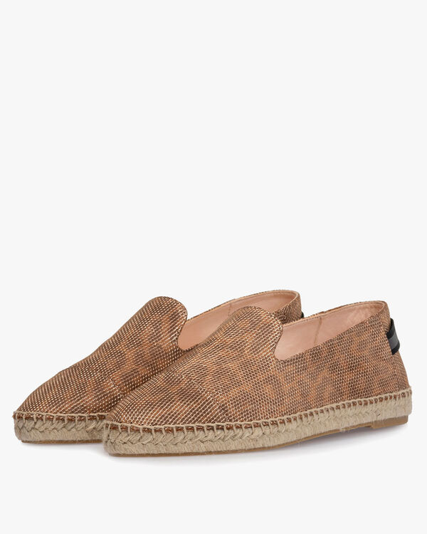 Espadrille metallic cognac
