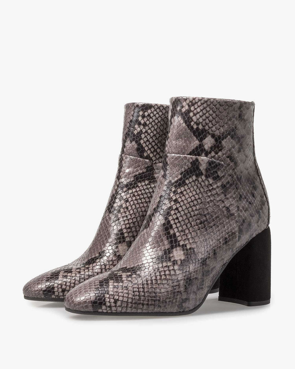 Grey snake deals print ankle boots