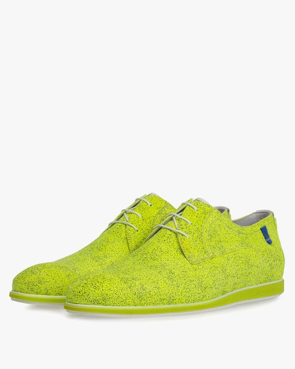 Schn&uuml;rschuh Wildleder gelb